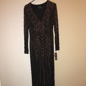 Brand New Xscape long black and gold gown